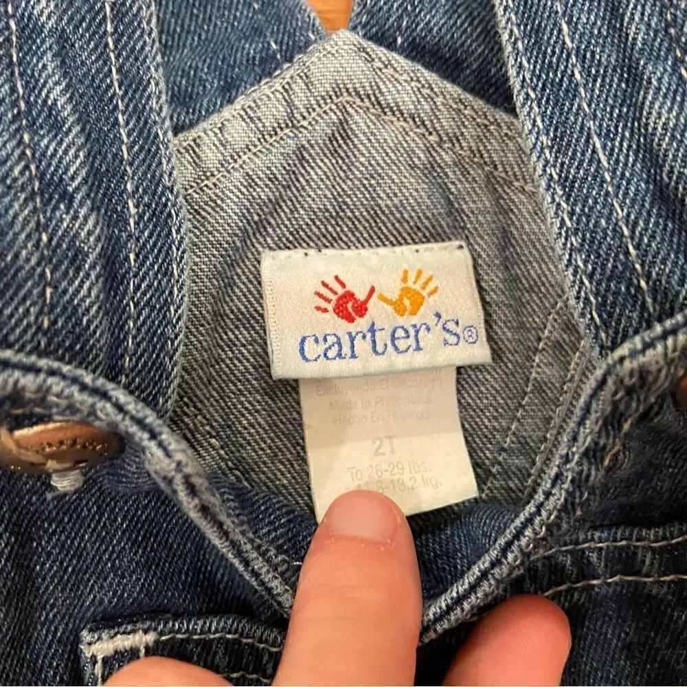 Carters Vintage jean embroidered floral dress